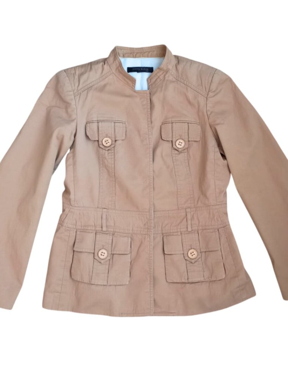 Anne Klein Beige Utility Safari Jacket Belted XS
